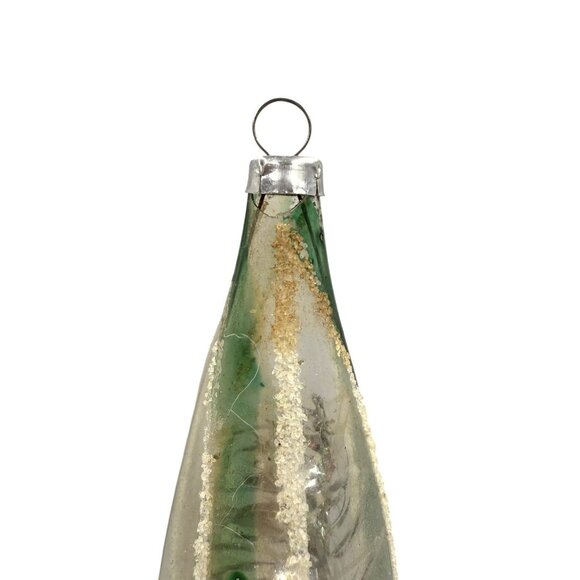 Vintage LANISSA Unsilvered Teardrop Tinsel Mica Christmas Ornaments 6” - Picture 3 of 9